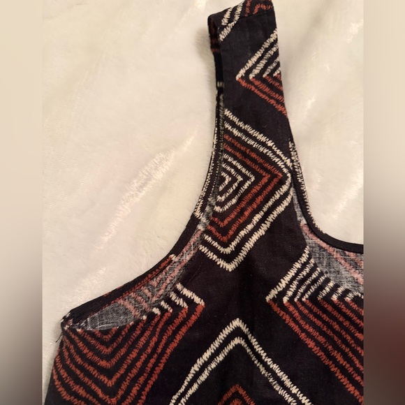 The Loft Geometric Patterned Black and Brown Women's Top - Picture 5 of 10